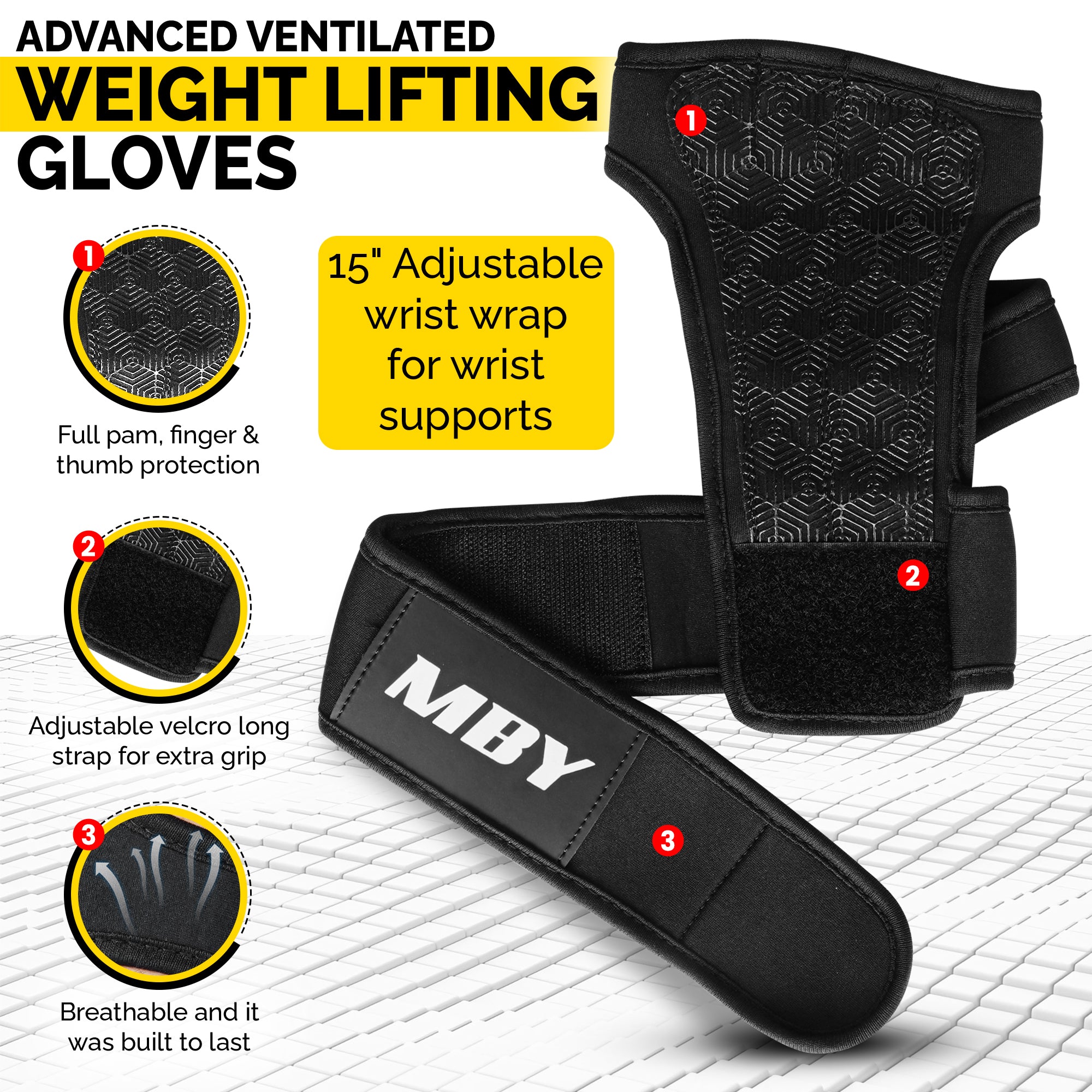 MBY Open Gym Gloves for Men & Women